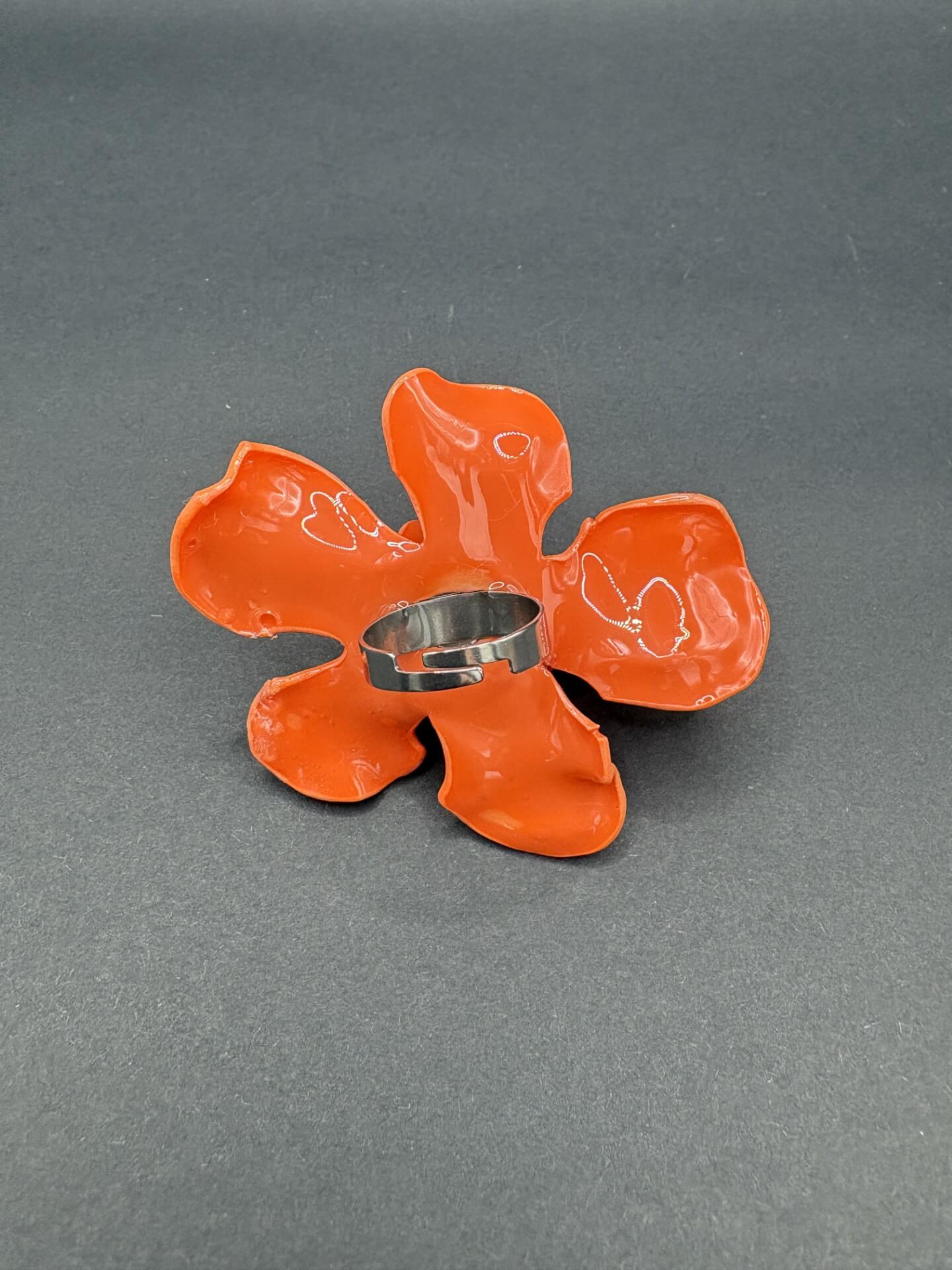 Anillo Magnolia Naranja Opaco